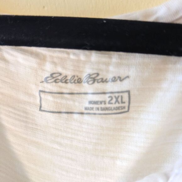 Eddie Bauer Women's Gate Check Sleeveless Split Neck Tunic White 2XL - Picture 5 of 6